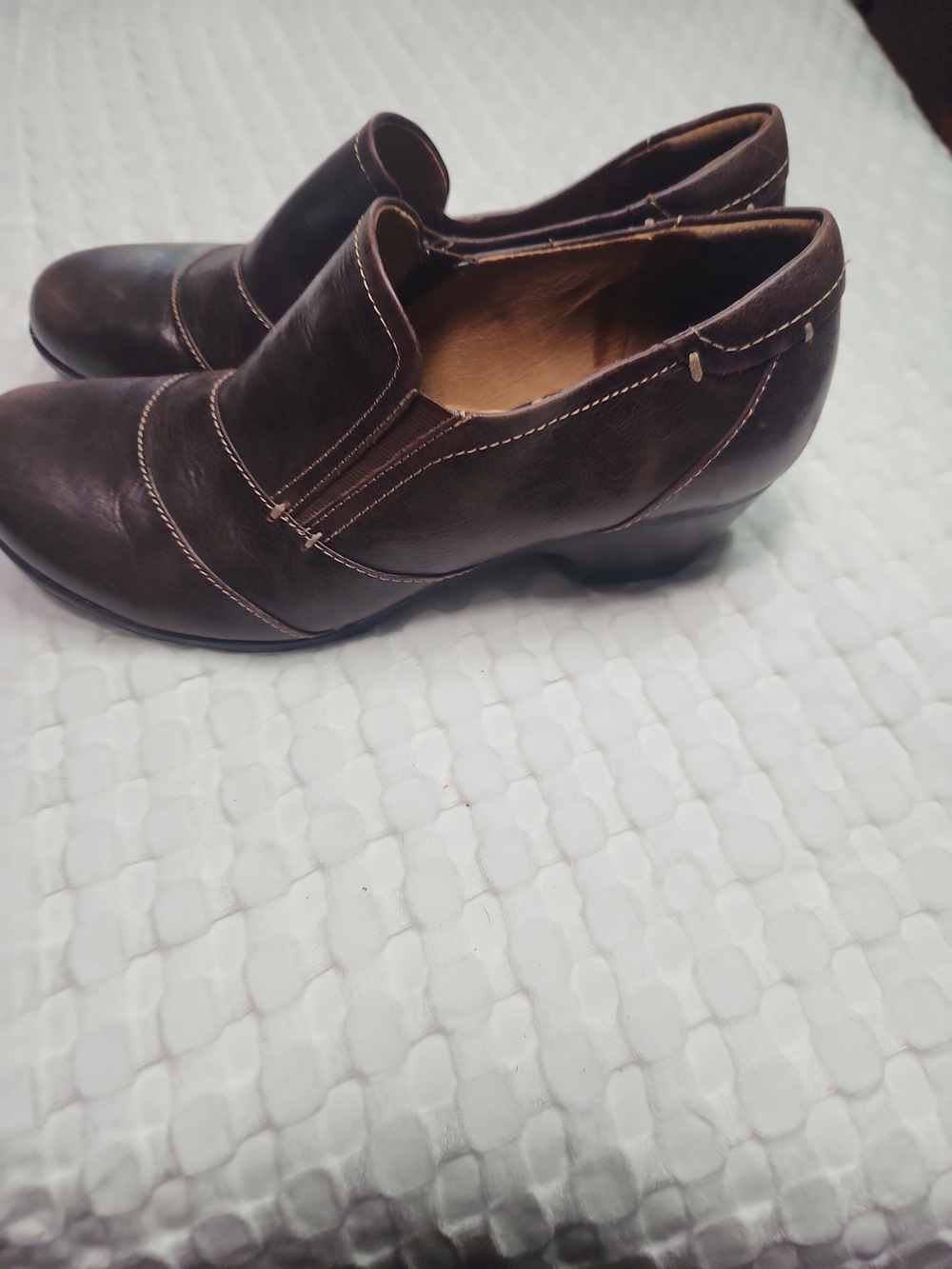 Sofft Dark Brown Leather Low Heeled Loafers